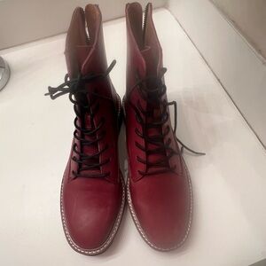Madewell Women's Lace Up Boots - Burgundy